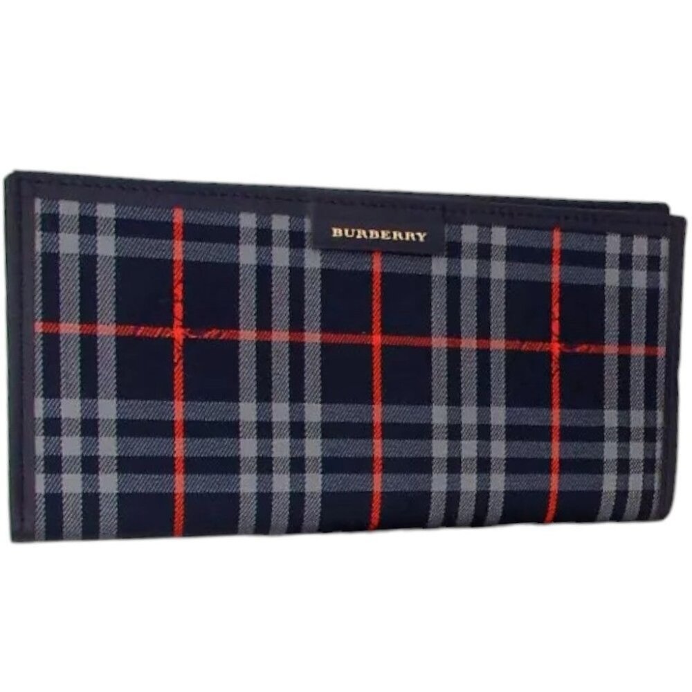530162AK (Z2) Burberry Notebook Cover Navy Blue Leather